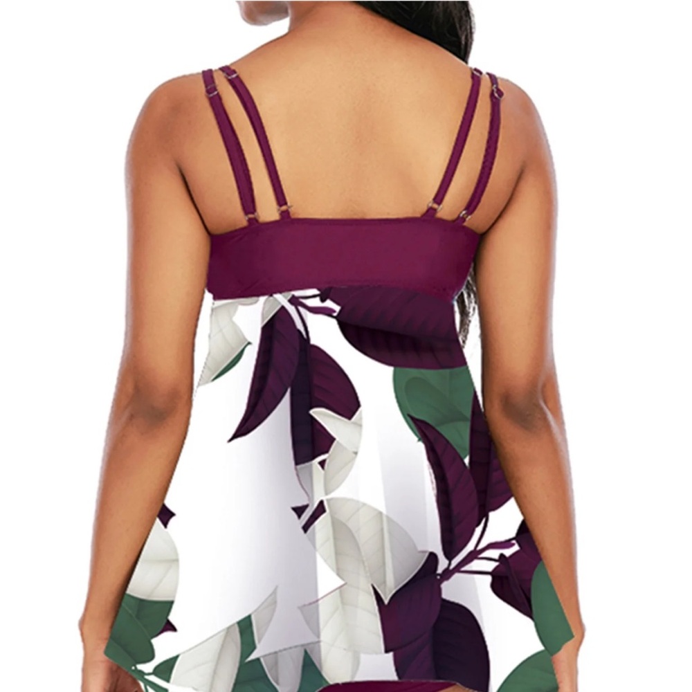 Womens Tummy Control Swimdress Plus Size Skirtini CoverUp Swimsuit M - Picture 2 of 3